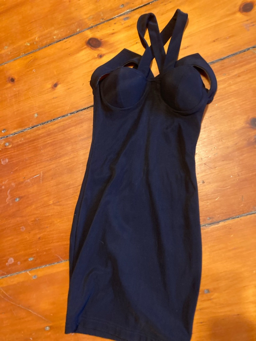 Fitted Black Mini Dress with Structured Cups